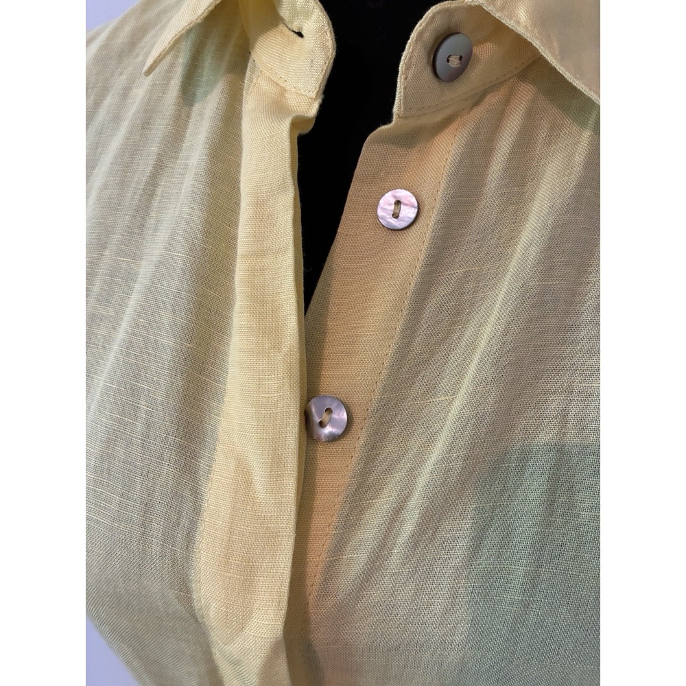 Boston Proper Sleeveless Linen Maxi Shirt Dress Medium Butter Yellow New W/O Tag - Picture 5 of 10